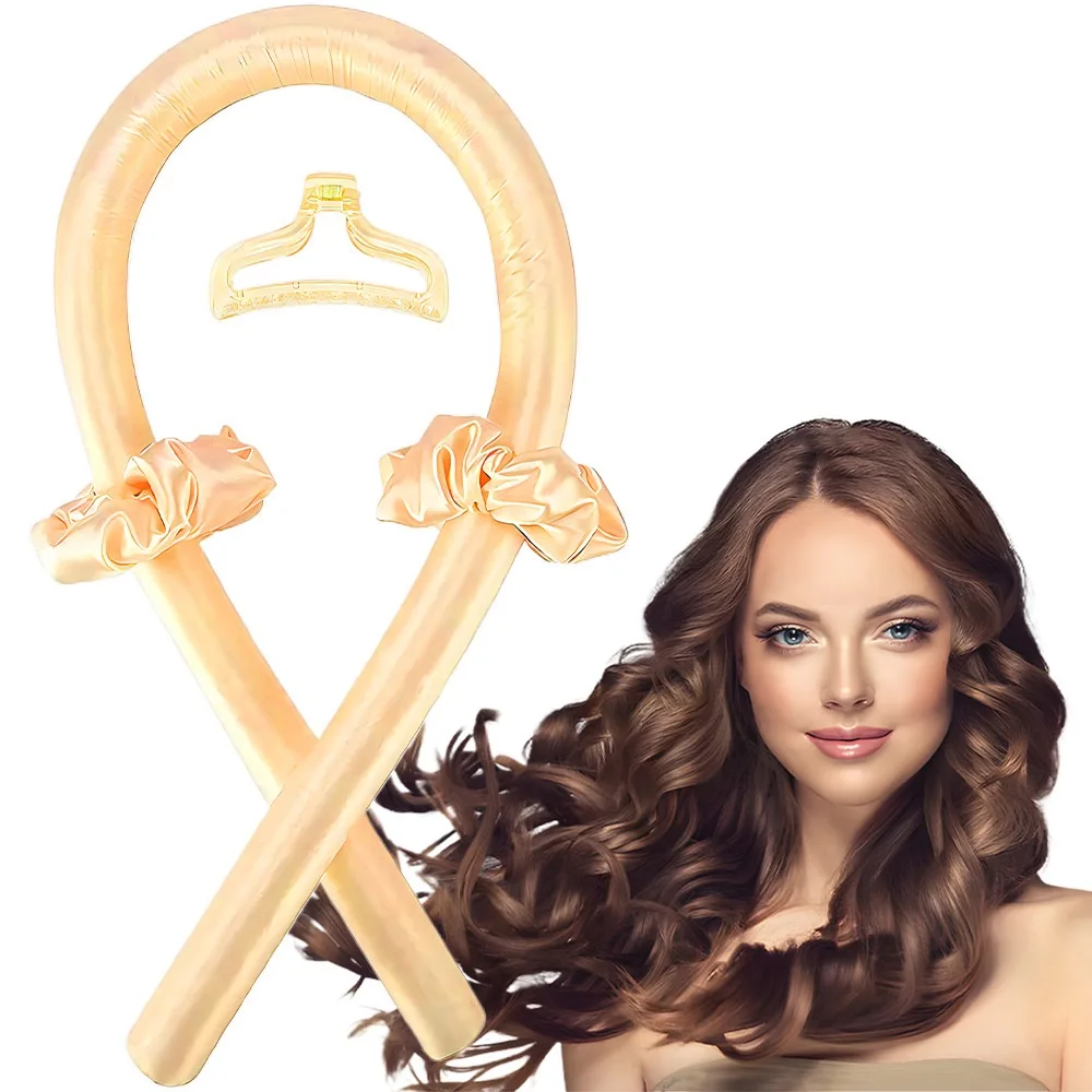 4-Piece Silk Heatless Curler Set Big Wave Hair Tool with Adjustable Clips, DIY Styling, Gift for Christmas/Valentine's Day