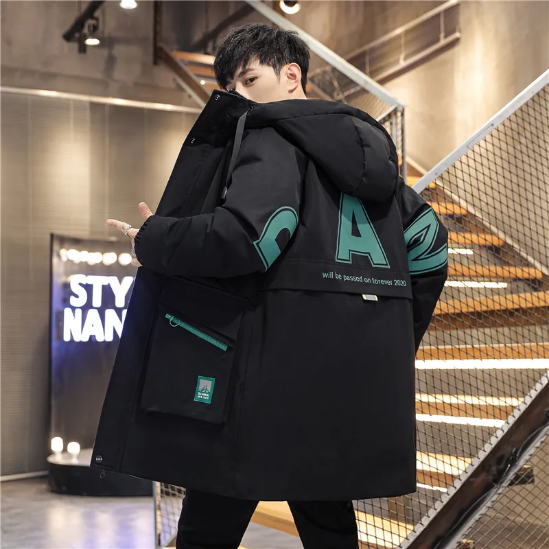 

Мужская зимняя утепленная куртка с капюшоном, на хлопковом наполнителе, прямого кроя, повседневная, на молнии, средней длины, верхняя одежда