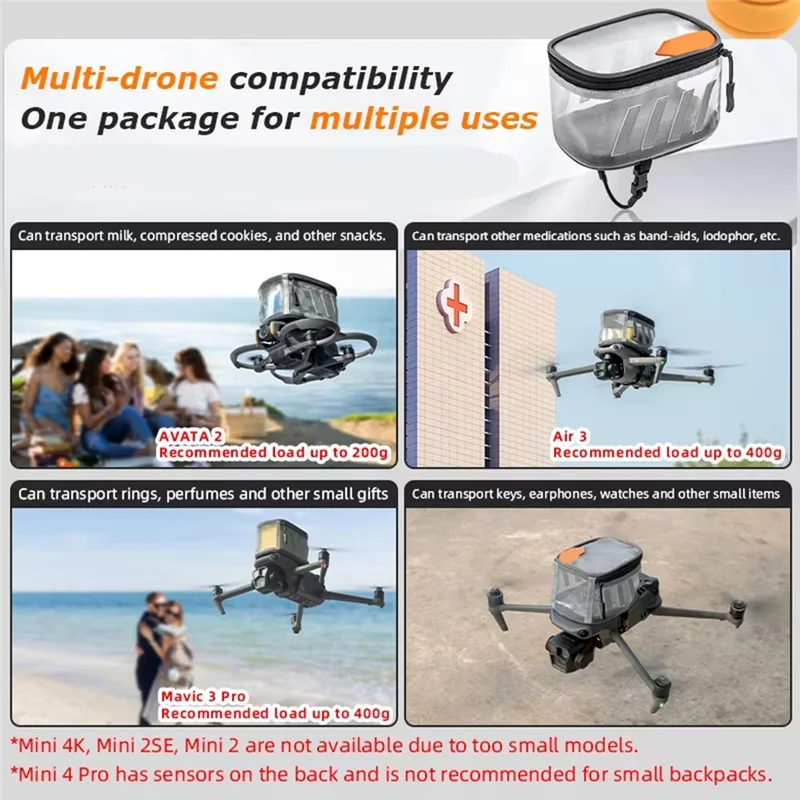 Drone Air Delivery Bag For DJI Avata 2/ 3 Pro/Air 3/2S Accessories Universal Transportation Package Lightweight Bag
