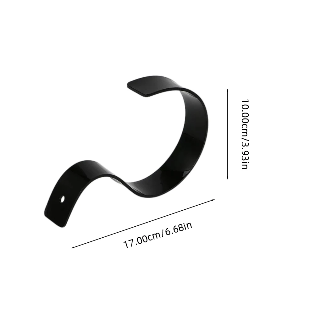 

4pcs Belt Display Rack Transparent Acrylic Black 35mm S-type Shelf for Shops Supermarkets Household Storage