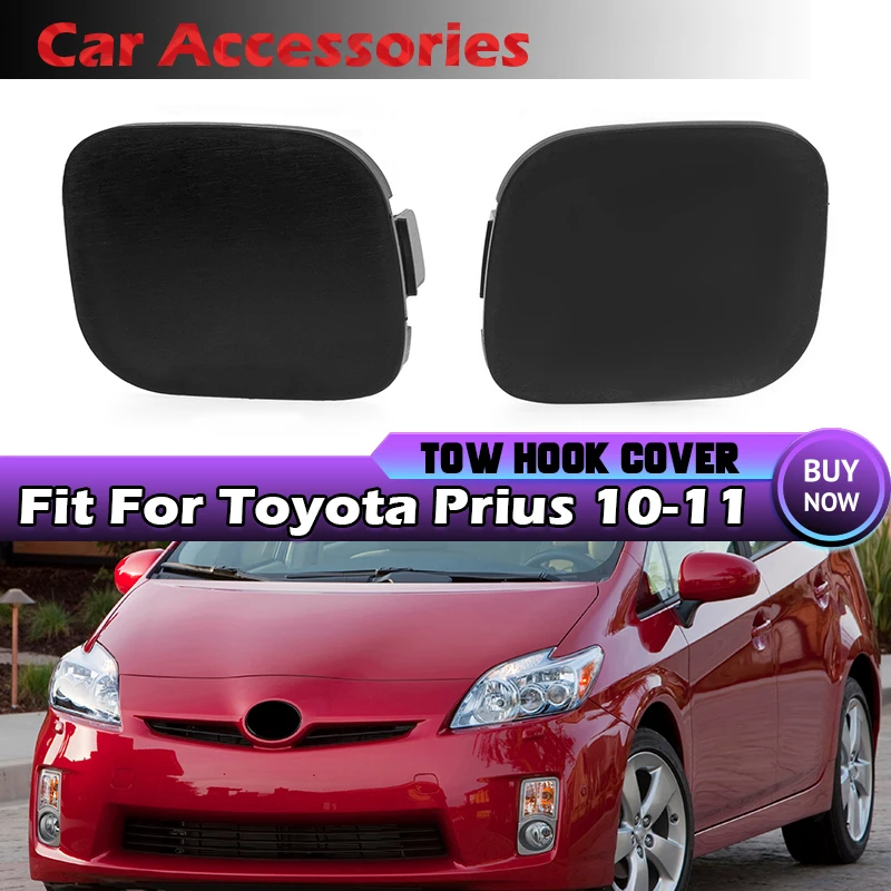 2pcs Front Bumper Tow Hook Cover Eye Towing Cap For Toyota Prius XW30 2010-2011 52128-47010 52127-47020 Trailer Left Right Hole