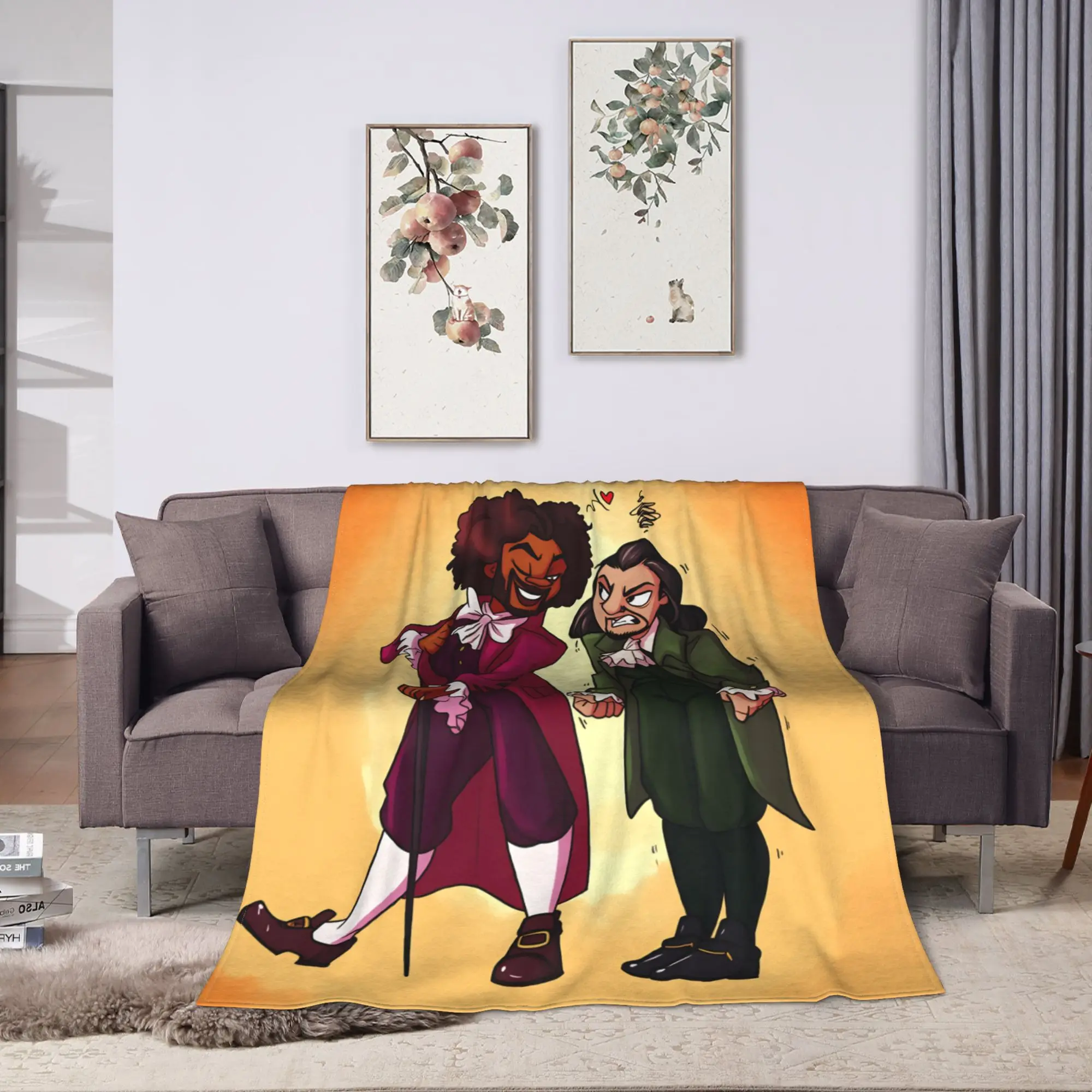 Hamiltons Thomas Jefferson Soft Warm Blanket  Travel Plush Throw Blanket Print Couch Chair Flannel Bedspread Sofa Bed Cover