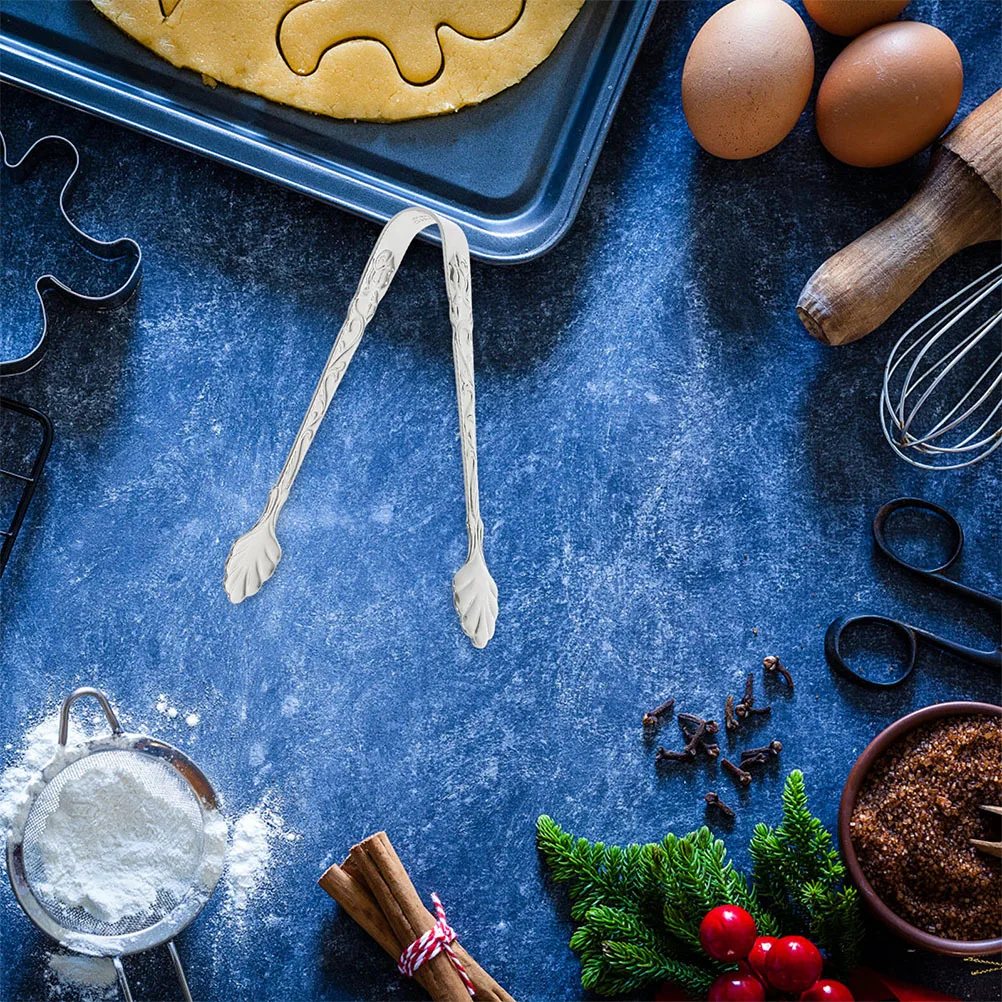 

3Pcs Mini Stainless Steel Tongs 4Inch Small Metal Serving Tongs for Ice Cubes Sugar Appetizers Coffee Bar Tea Party Food Clamp