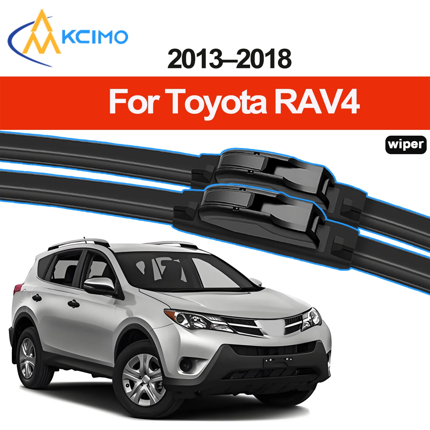 

KCIMO 2PCS New Front Windshield Wiper Blade for Toyota RAV4 XA40 2013-2018 Front Windshield Auto Wipers Blade Accessories 2018