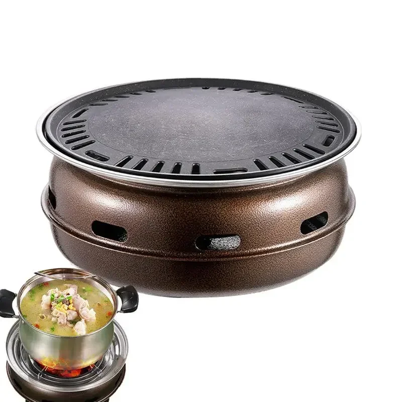 Fornello da campeggio fornello antiaderente per Barbecue padella multifunzione per uso domestico Barbecue coreano griglia per arrostire la carne per