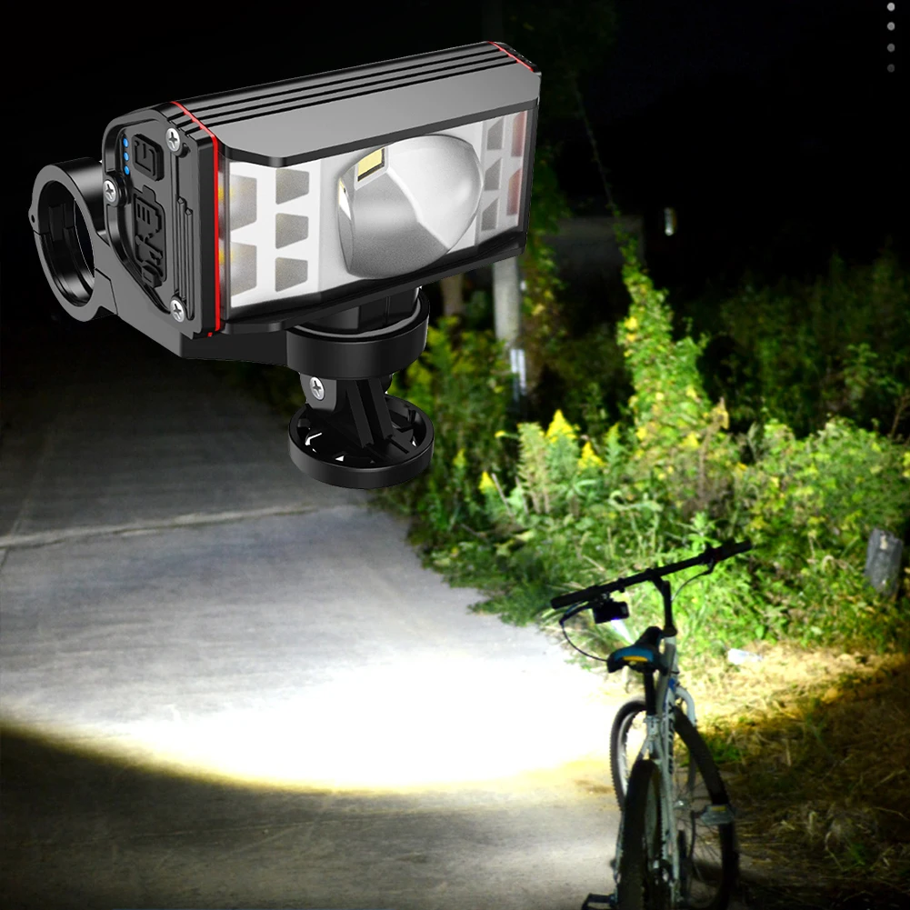 

LED Bike Handlebar Flashlight USB Rechargeable Cycling Flashlight Waterproof MTB Mountain Bike Lamp for Night Riding