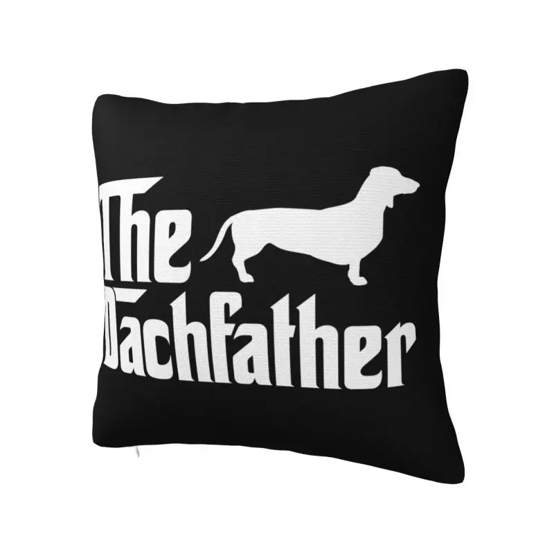The Dachshund Father Throw Pillow Case 45*45cm for Sofa Sausage Badger Wiener Dog Cushion Cover Velvet Polyester Pillowcase