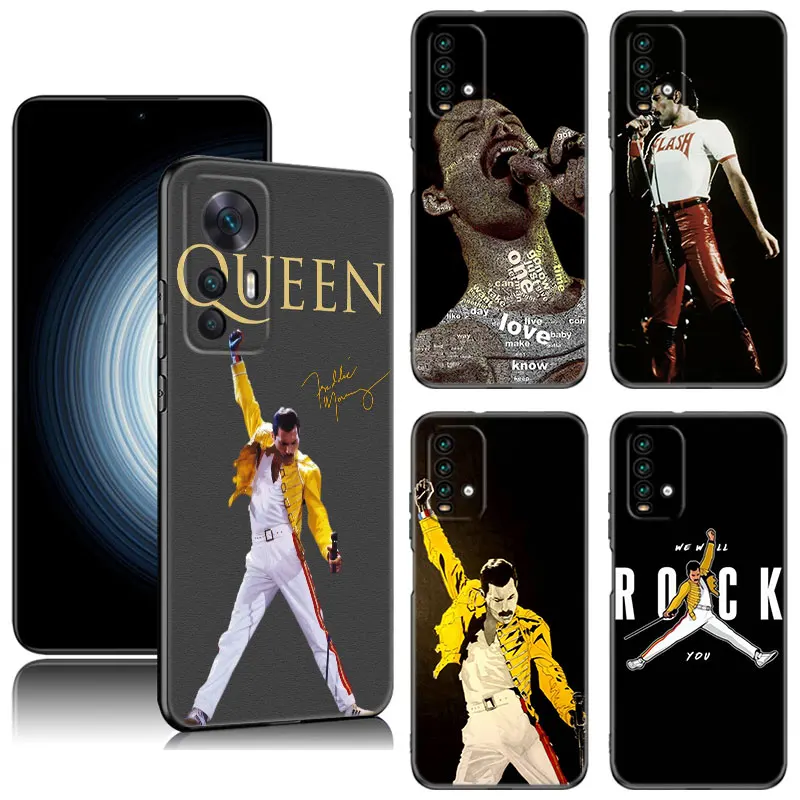 Freddie Mercury Queen Black Phone Case For Xiaomi Redmi 7A 8A 9A 10A 11A 9C 10C 12C 13C 11 Prime A1 A2 Plus 12 4G Note 9T 12R