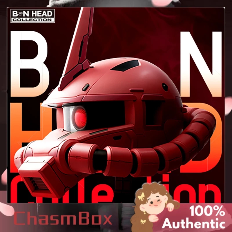 Authentische Bandai BN HEAD Collection VOL.3 Char's Zaku II – klassische Gundam Mecha-Sammelfigur für Bastler