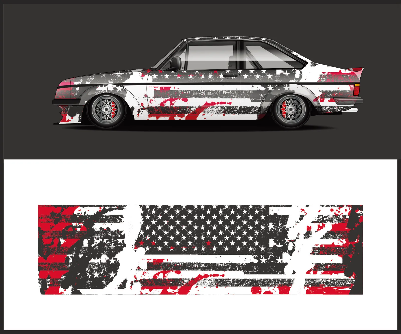 Car USA Flag Vinyl Sticker for Universal Car Sticker for Univers on Left and Right Side Graphics Sticker Car Body Decoration