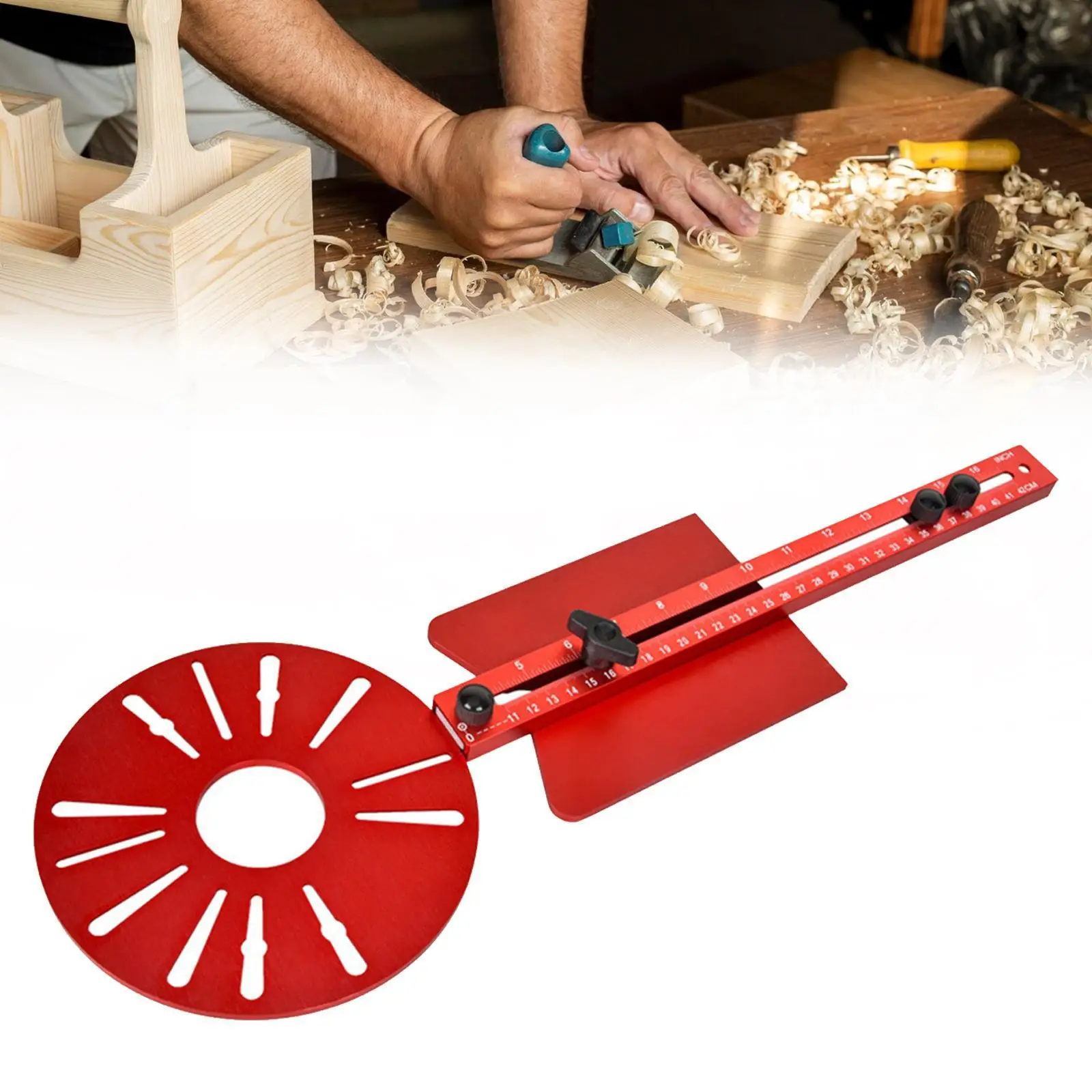 Electric Trimming Machine Circle Cutting Jig Adjustable Engraving Machine Stand Multifunction Aluminium Alloy for Carpenter