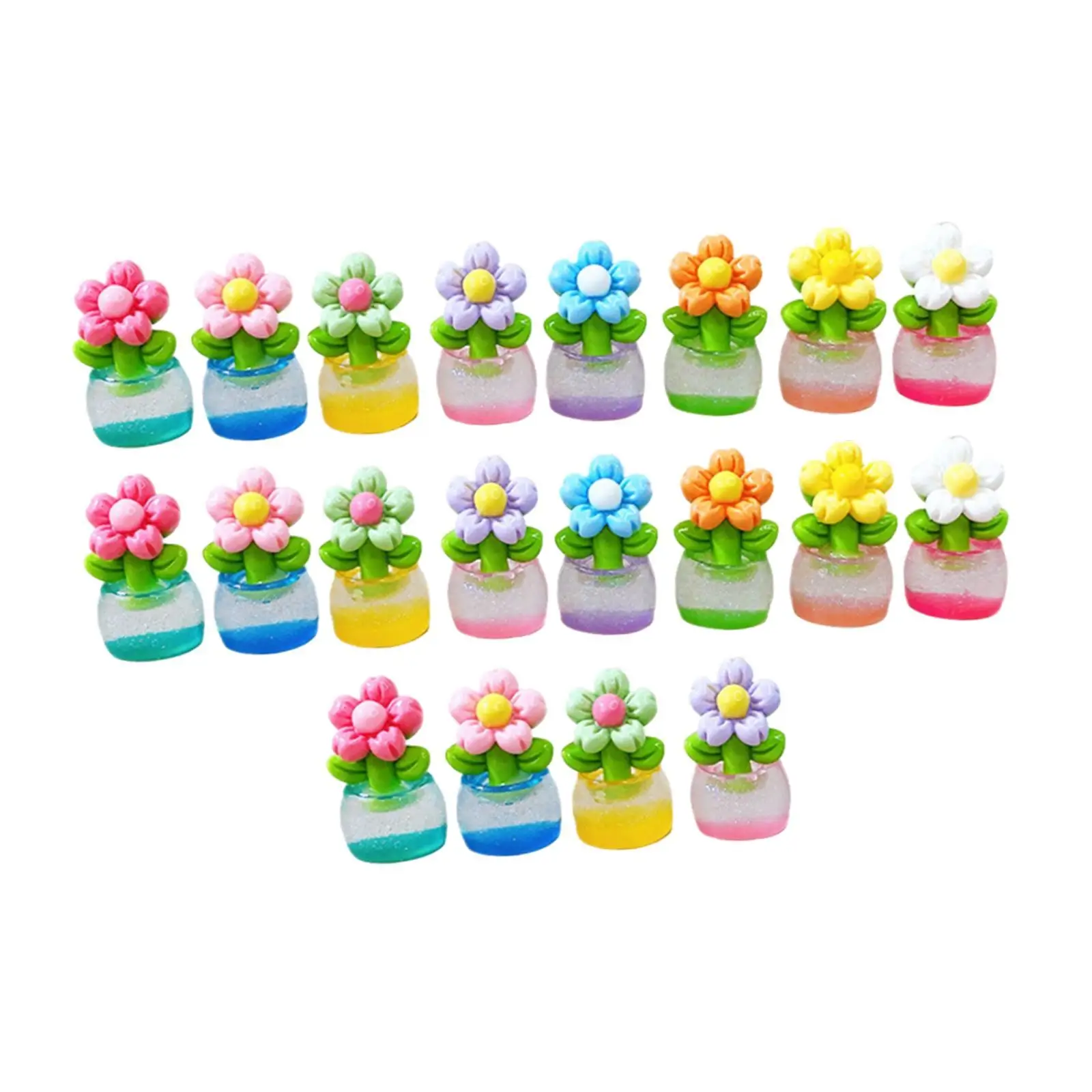 20 Pieces Luminous Figurines Miniature Statues Potted Plants Figures DIY Decorative Landscape for Plant Pot Outdoor Indoor