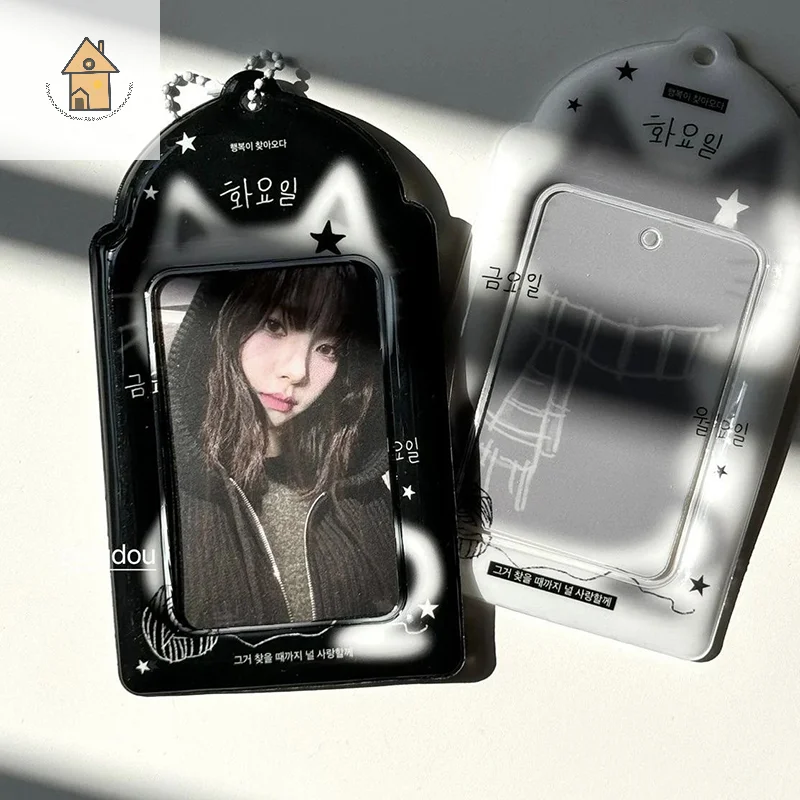 

Kawaii Cartoon Cat Photocard Holder Photo Card Holder Pendant Simple Multifunctional Photocard Holder Card Protective Cover