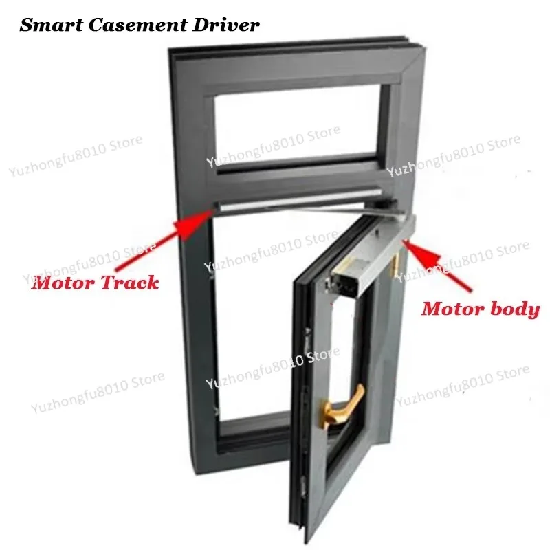 Home automation ventilation AC or DC electric casement window operator with folding arm window opener