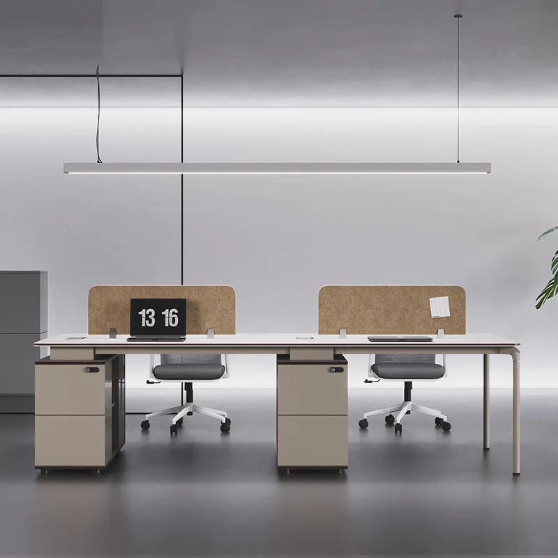 Desk combination staff simple modern office station screen double four six 6 people 4 card seat staff table