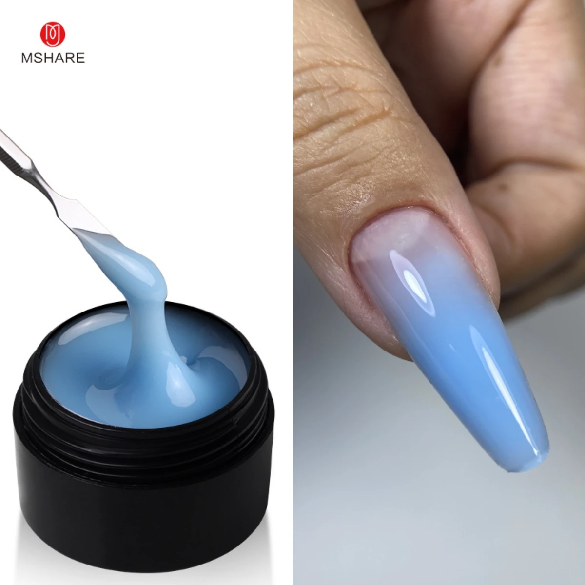 MSHARE Natürliches rosa Builder-Nagelgel, TPO-freies Gel für die Nagelverlängerung, selbstnivellierende Abdeckung, Schatten, UV-LED-Gel, 50 ml