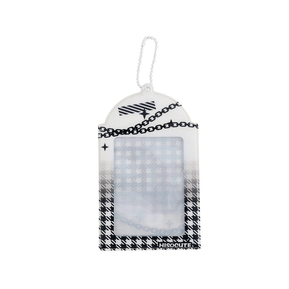 Homemade Korean Version CheCkerboard 3-inch TransparenT Guka For Student Girl Meal Case, Star Small Card Case
