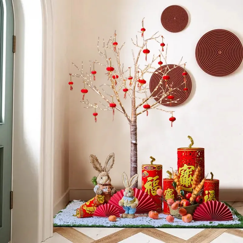 New Year's decoration creative indoor floral floor ornament red envelope wishing tree annual meeting Spring Festival landscaping