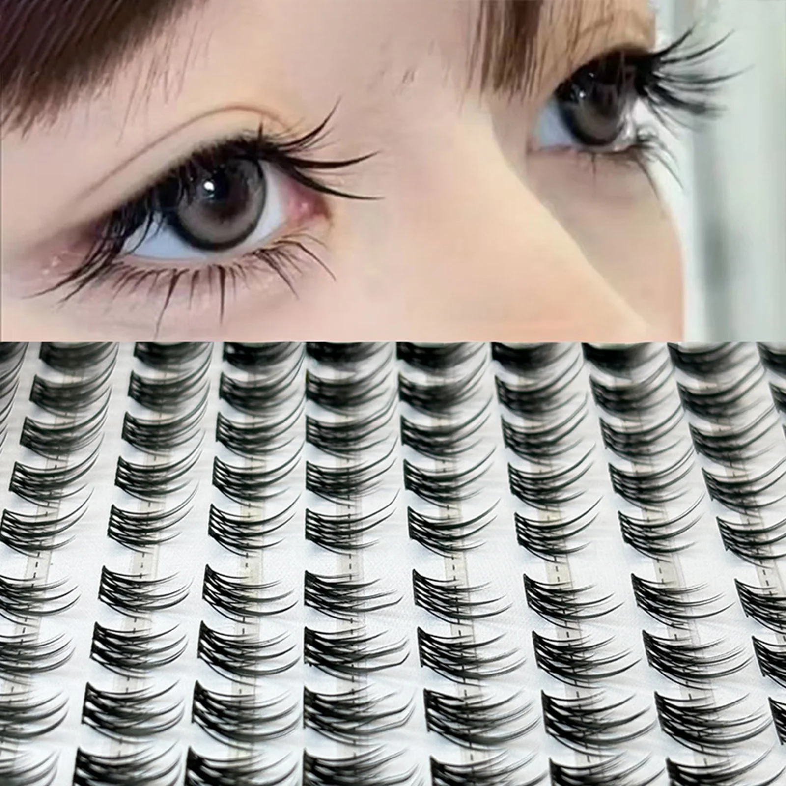 الثعلب العين الرموش الصناعية المجنح مسبقًا حجم المشجعين المانجا رمش مختلط طول 10-14 مللي متر رموش طبيعية سوداء اكسسوارات ماكياج #6