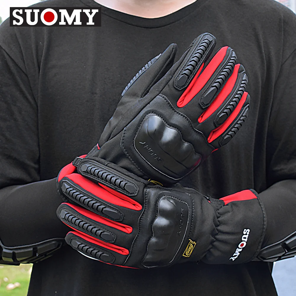 

New Winter Warm Motorcycle Riding Gloves Wind Waterproof Motocross Gloves Hard Shell Protective Motorbike Gloves Touchscreen Men