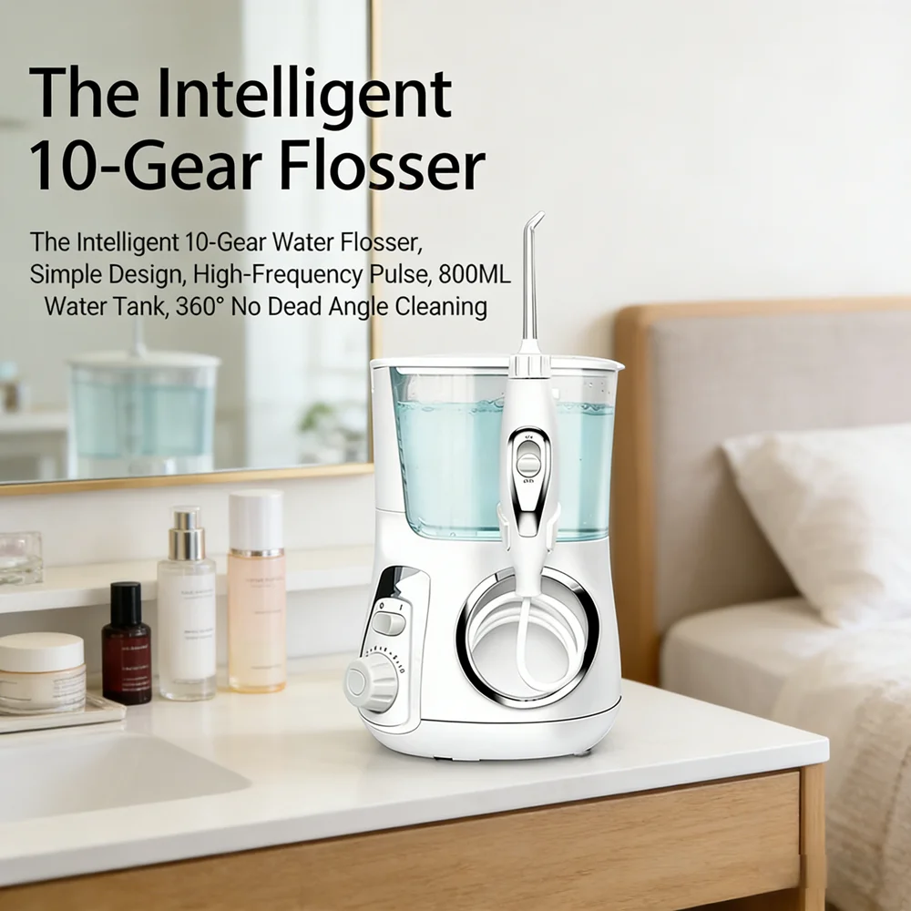 

Портативный ирригатор для полости рта, 10 режимов, электрический водный флоссер, 5 насадок, перезаряжаемый, для эффективного ухода за полостью рта