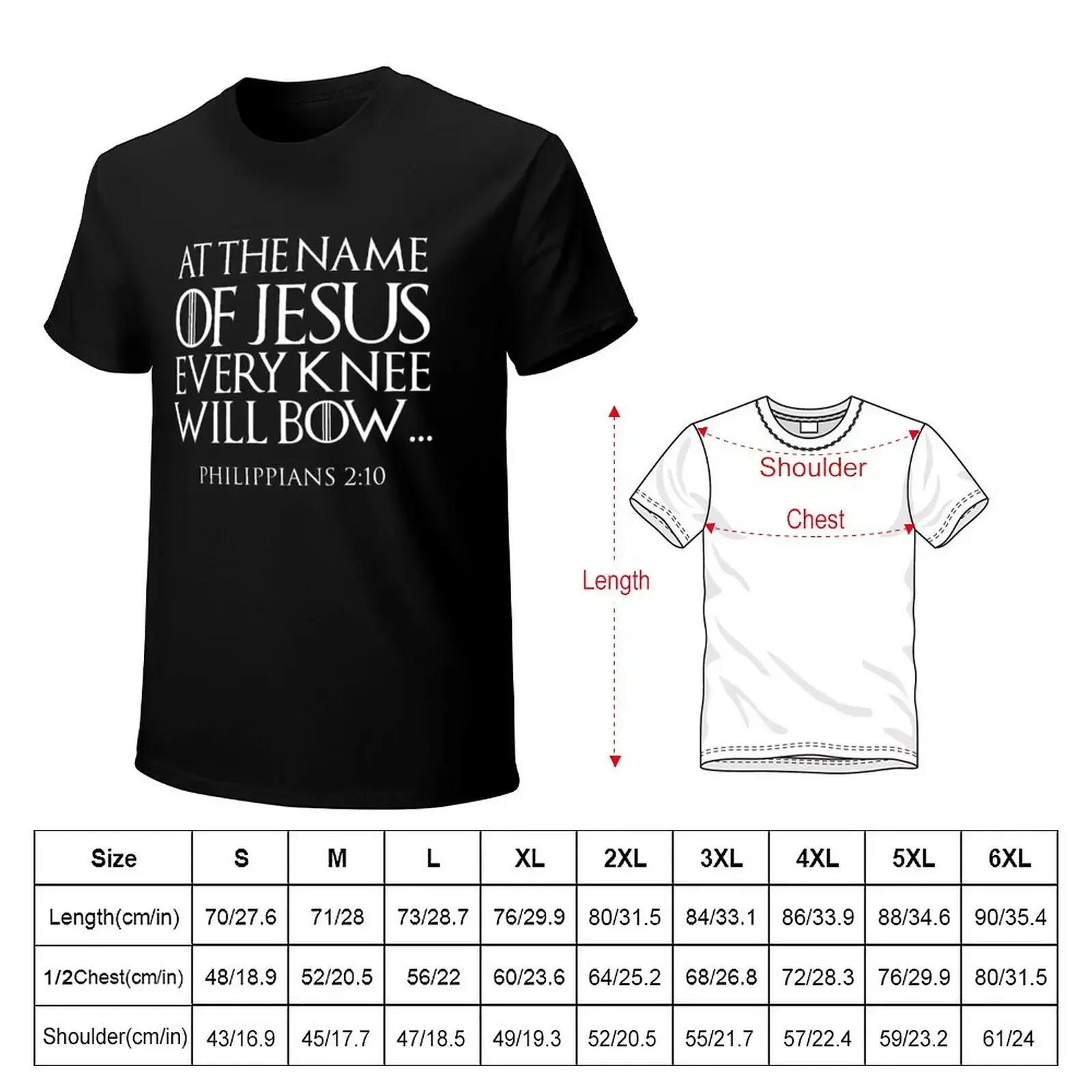 T-shirt surdimensionné au nom de Jésus pour hommes, tous les genoux avec nœud, citation chrétienne, grands et hauts