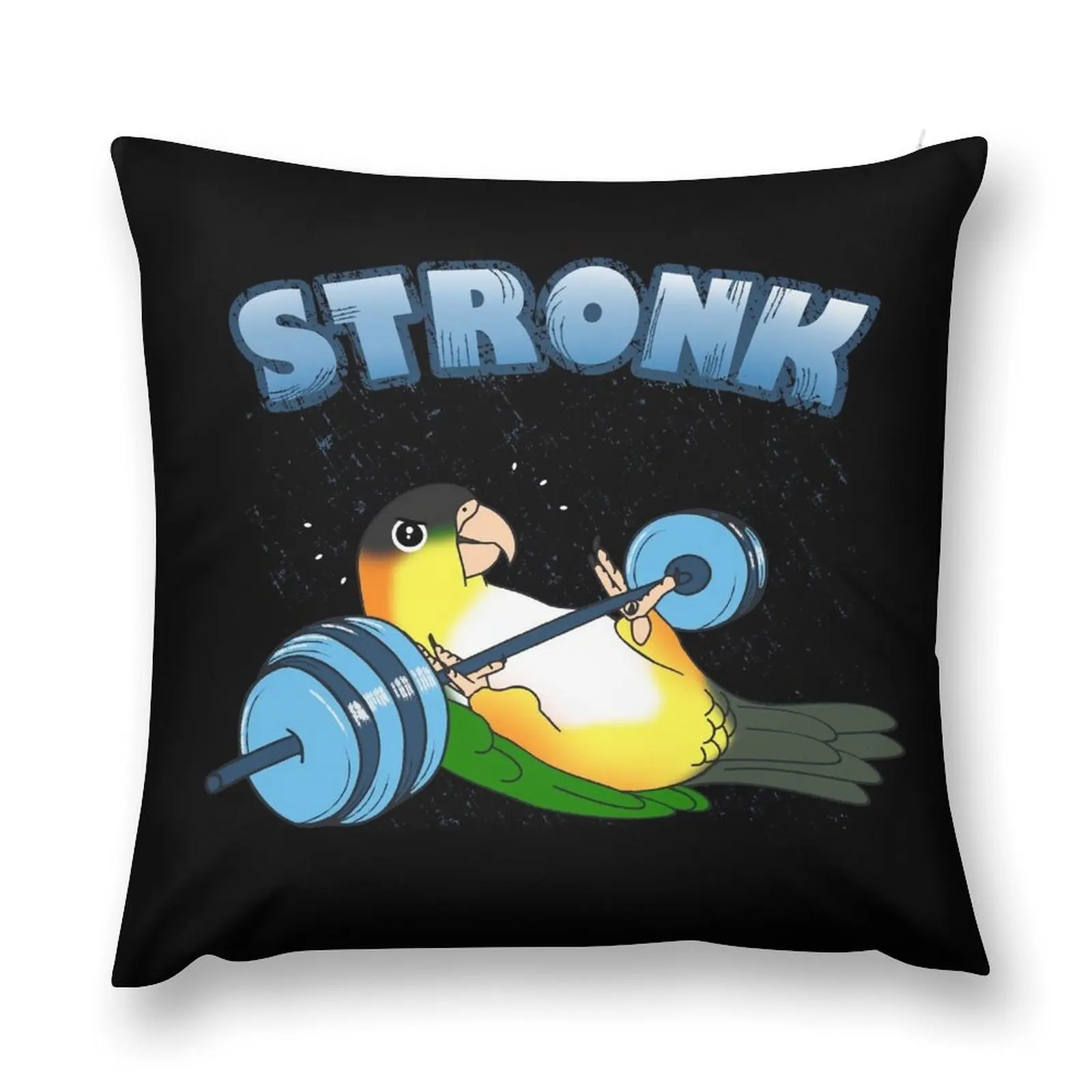 Stronk Black headed caique Fitness Parrot Workout Throw Pillow Cushions Sofa Covers pillow