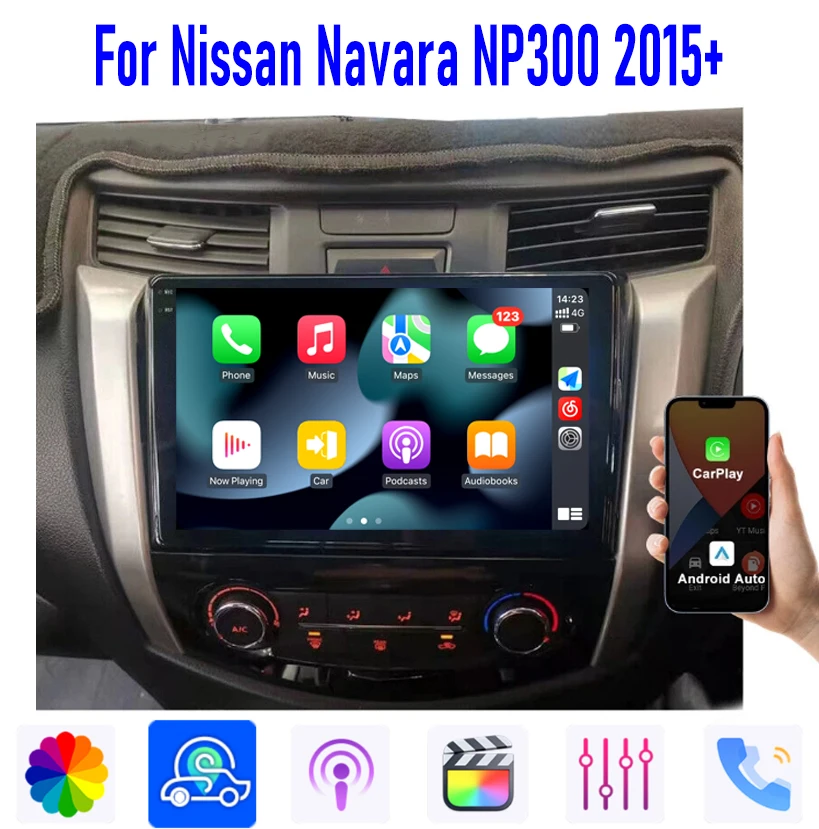 

GPS 10" For Nissan Navara NP300 RX ST 15+ Car Radio Head Unit Carplay Apple Android 13 Auto 4GB-64GB Multimedia Player WIFI BT