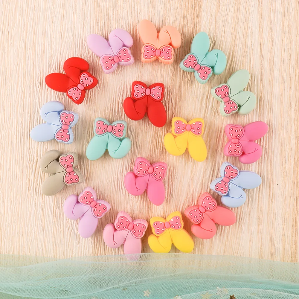 5pcs Colorful Rabbit Ears Silicone Focal Bead For Jewelry Making Earrings Necklace Bracelet Keychain DIY Personalize Accessories