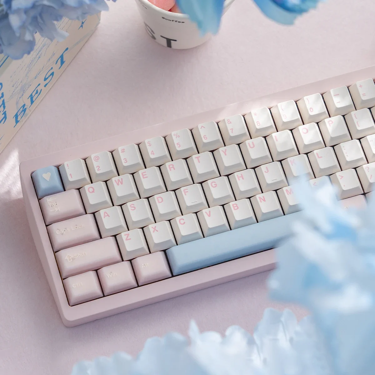 White Peach Oolong Theme keycap 164-key Cherry Profile ABS+PBT two-color molding process For Mad 60he Mad 68he Fun60  keyboard