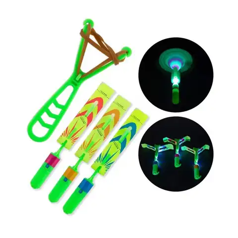 Blue Light-Up Propeller Flying Toy Flying Propeller Toys Outdoor Party Favors Glow in The Dark Helicopters for Kids
