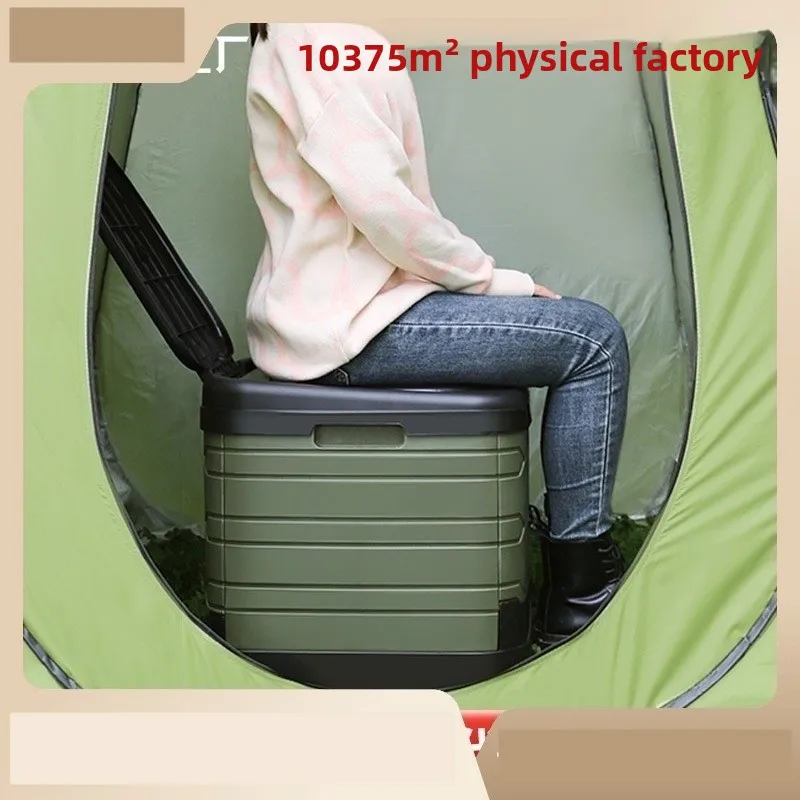 Foldable Mobile Toilet Set With Tent And Solidifier Odor Proof Design For Outdoor Activities