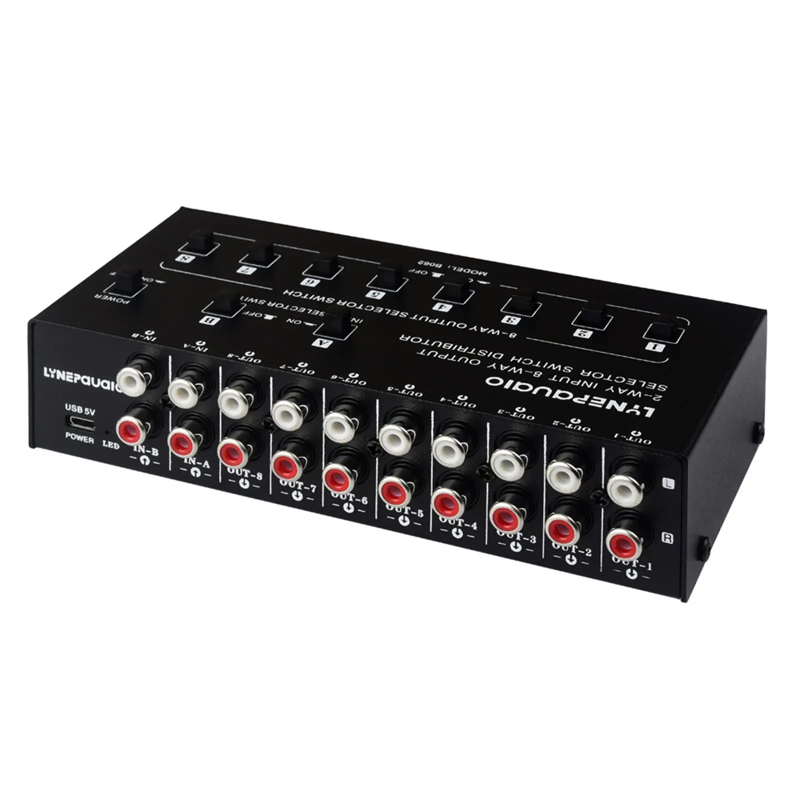 

2 in 8 Out Video Audio Switch Switcher DIY 8 Way Splitter Device for DVD Game