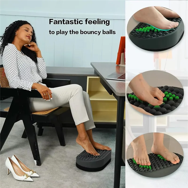 

ABVT-Under Desk Foot Rest Forhome Forplantar Fasciitis Relief Ergonomic Foot Massager