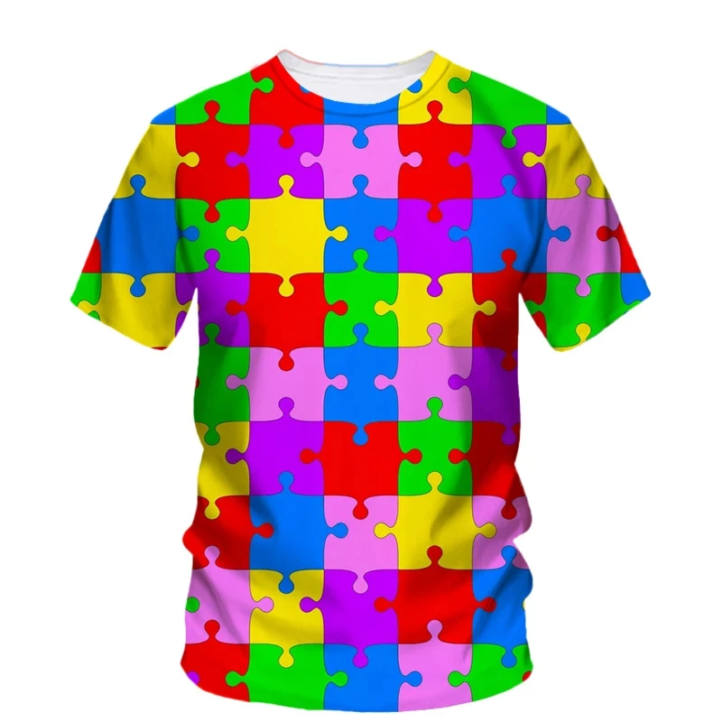 Trend New Fun Splicing Games Graphic T Shirts For Unisex Summer Casual Fashion Personality Printed Harajuku O-neck Oversize Tees
