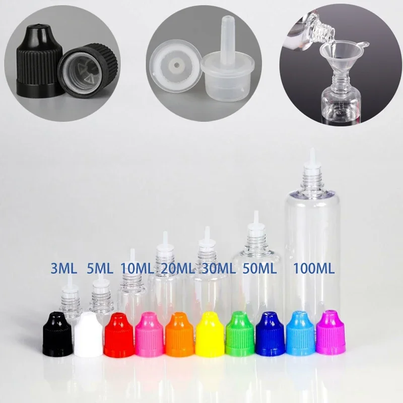 30PCSขายส่งพลาสติกPET Eyes Liquid Dropperขวดเปล่า 3Ml-100MlเติมSqueezable Vapeน้ํามันReusable Travelคอนเทนเนอร์