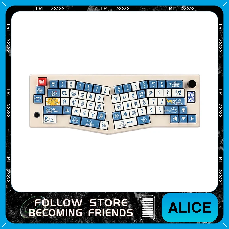 

ABM066 The Third Mock Examination Alice Mechanical Keyboard Gasket Structure RGB Backlight Ergonomic Knob VIA Customized Kit