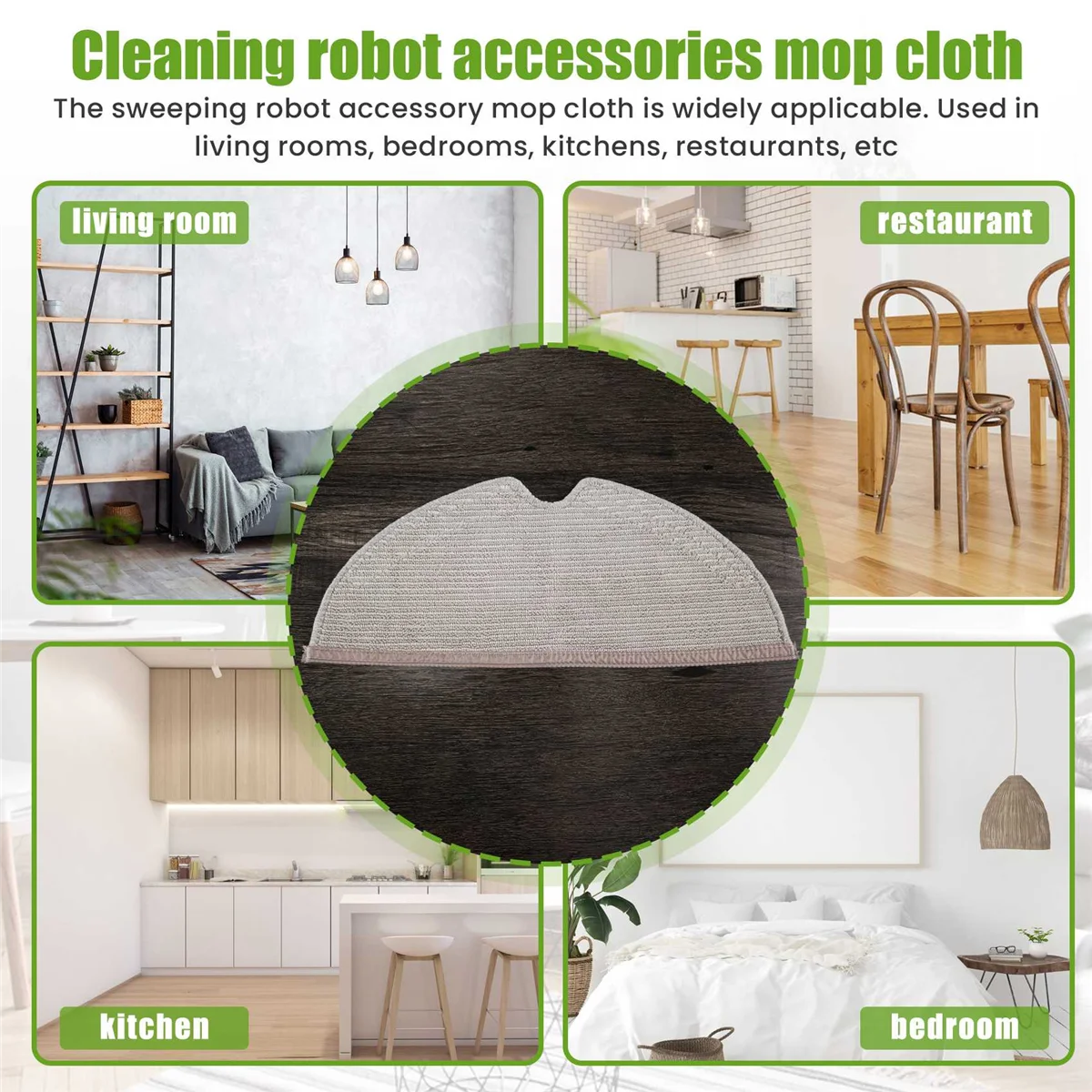 Mopa de diseño de cubierta completa para Robot aspirador Xiaomi Mijia 1C 1T F9 D9, piezas de tela de fregona húmeda y seca, trapos de tanque de agua, 1 unidad