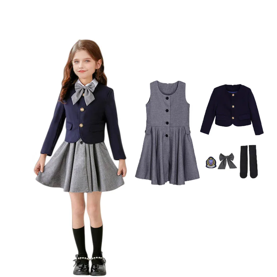 100-180 Boys Girls Spring School Uniform Kids Elegant Photograph Dress Children Formal Graduation Performance Ceremony Costume
