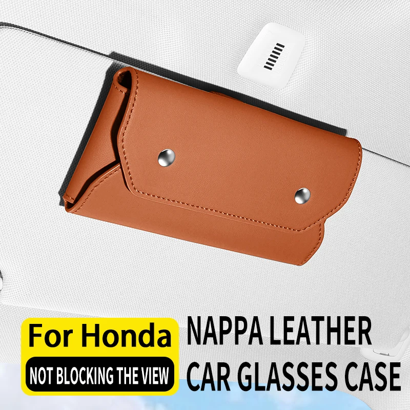 Étui à lunettes de voiture pour Honda ODYSSE ZR-V INSIGHT E Ny1 CR-V PHEV, Clip à lunettes en cuir Napa, boîte de rangement pour lunettes de soleil sur pare-soleil