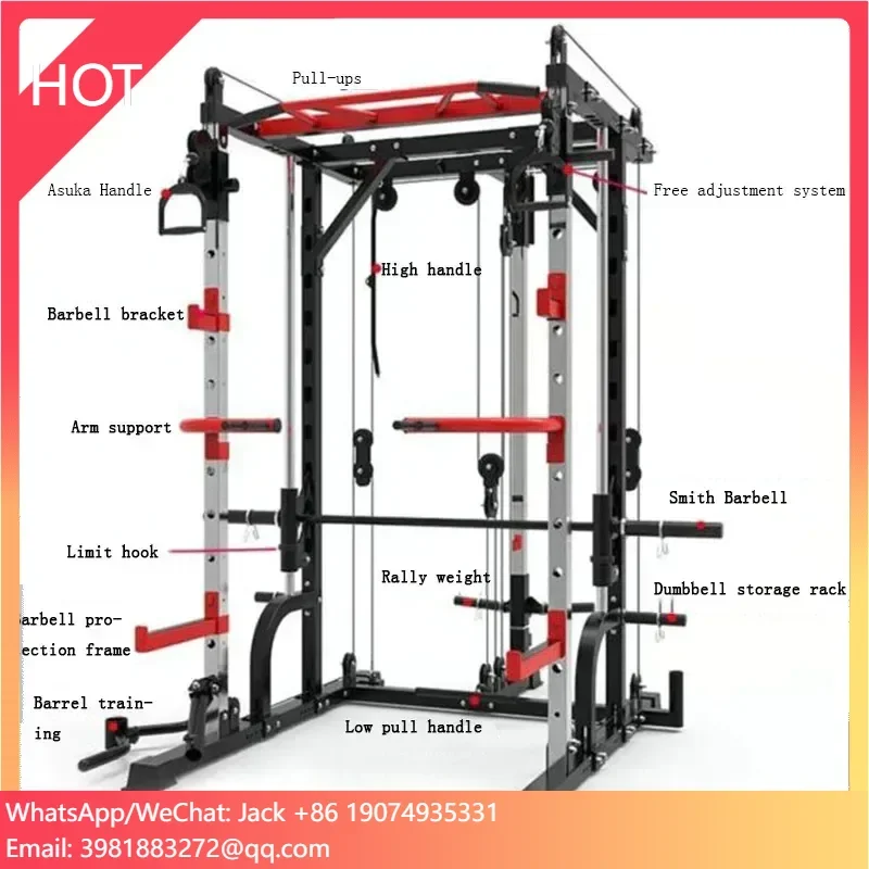

ZHOYA SPORT Strength Training Fitness Equipment Home Gym Mutli Function Station Lat Pull Down Gym Smith Machine Squat Rack