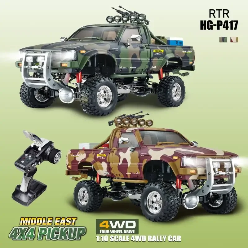 

HG 1/10 P417 Four Camouflage Pickup Truck High-End Modification Of 2.4g Remote Control Vehicle Off-Road Climbing Model