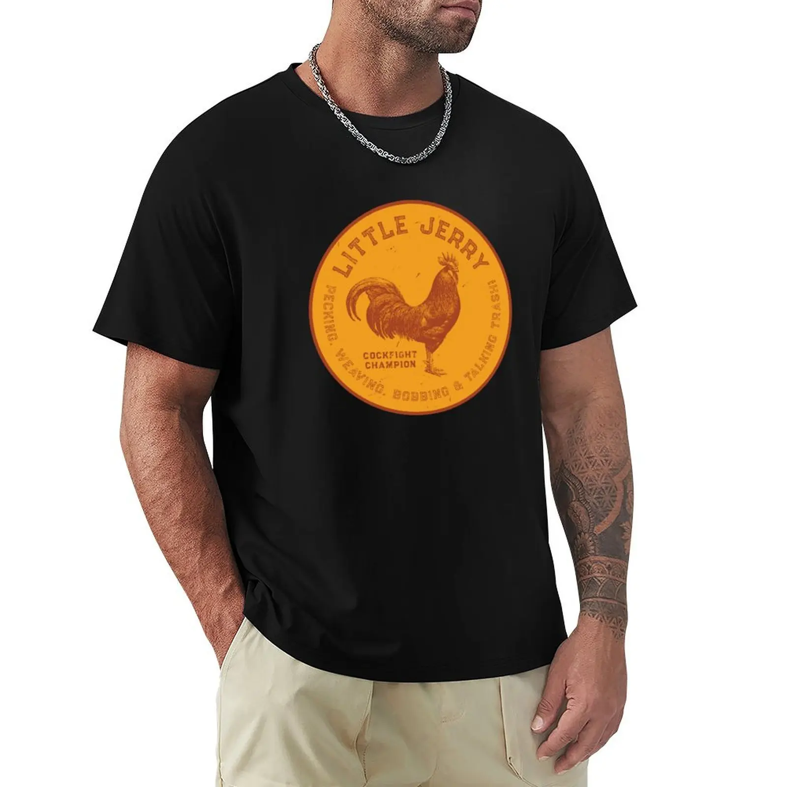 

Little Jerry Rooster [distressed] Sticker T-Shirt Luxury man new gifts and t-shirts Blouse t shirts for men graphic