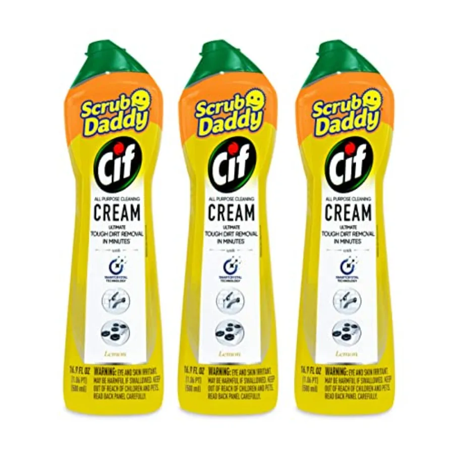 

Cream, Lemon - Multi Surface Household Cleaning Cream for Glass, Chrome, Granite, Sink, Gold, Marble and Countertops - 3 Pack 1