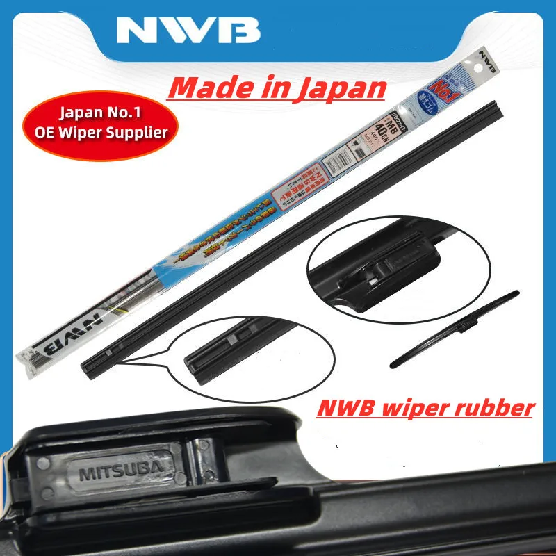 NWB Wiper Rubber is Applicable to Nissan Infiniti Honda Acura Mitsubishi Mazda MITSUBA Front Wiper Blade 10mm Wide