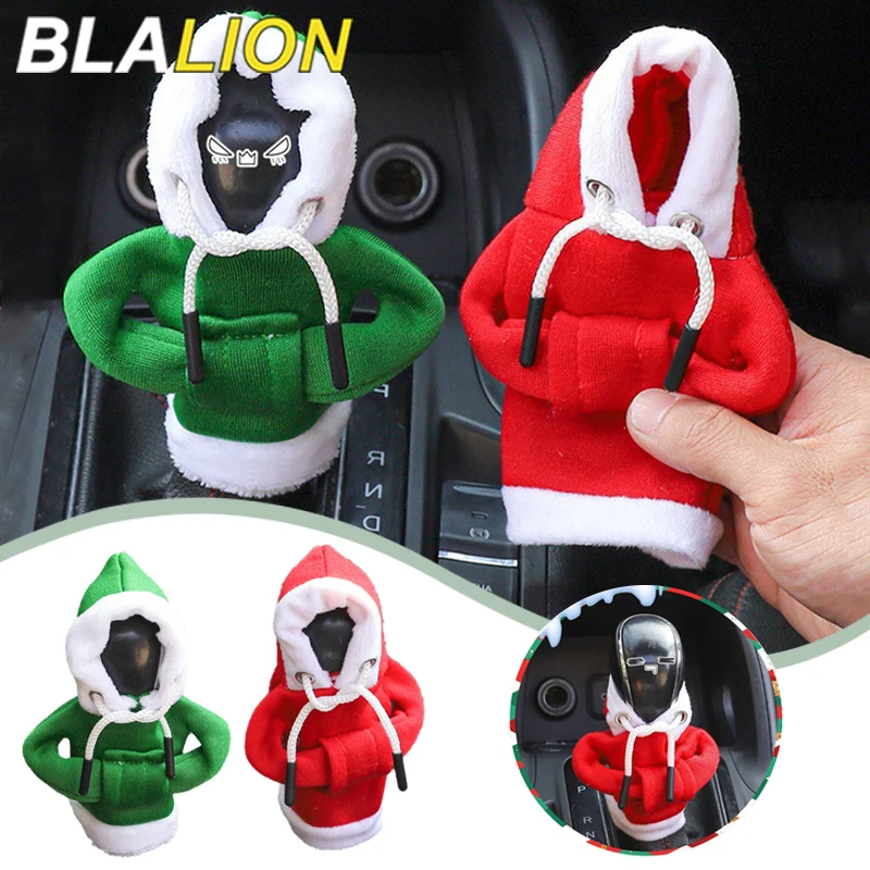 BLALION Car Shift Knob Cover Hoodie Gear Handle Mini Sweatshirt Christmas Gift Shift Lever Decoration Auto Interior Accessories