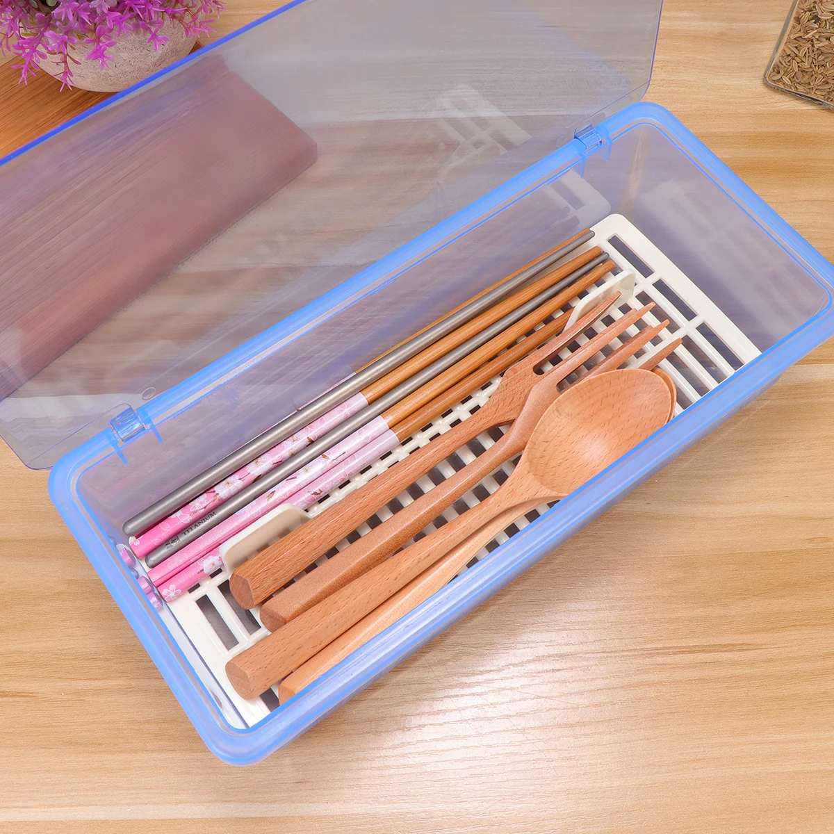

Knife and Fork Storage Box Boxes Utensil Container Kitchen Cutlery Tray Tableware Organizer Baby