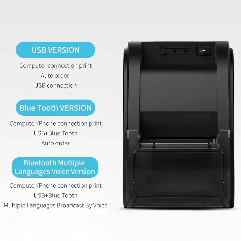 Impresora térmica de recibos de 58 mm con puerto USB + LAN Resolución de 203 DPI Cortador de papel automático de impresión rápida HD para caja registradora