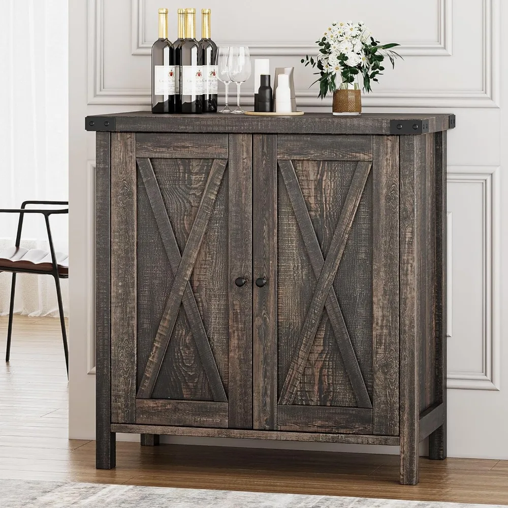 

Buffet Cabinet Farmhouse Storage Cabinet with Doors and Shelves, Buffets and Sideboards Entryway Cabinet with Storage Accent