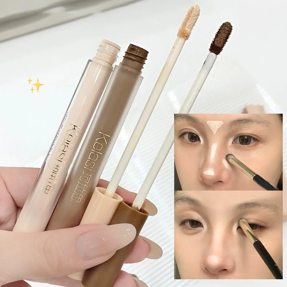 Matte Vloeibare Contour Neusschaduw Make-Up Bruine Bronzers Hoogglans Contour Waterdichte Blijvende Gezicht Markeerstift Cosmetica